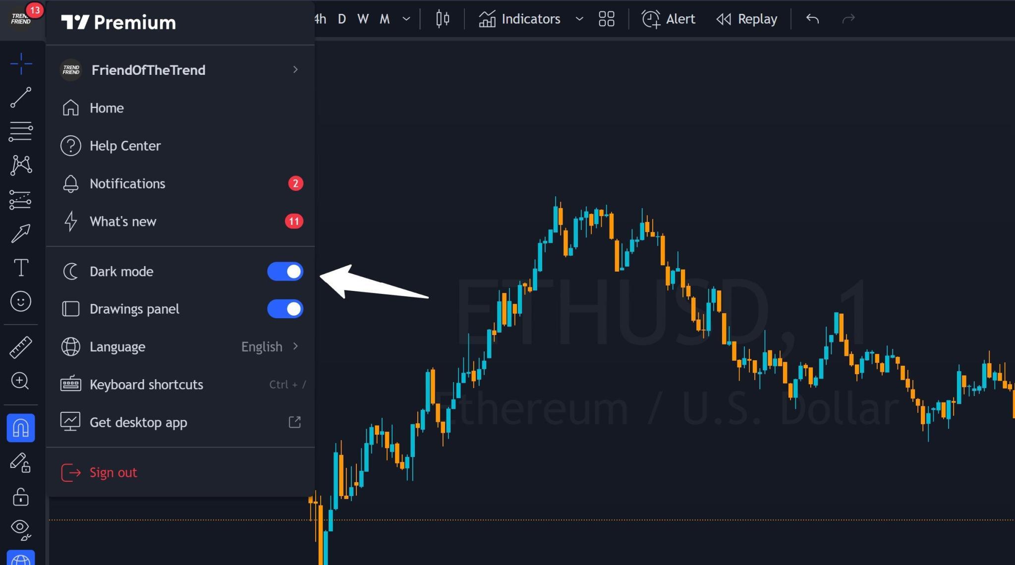 changing-your-tradingview-color-theme-to-dark-mode