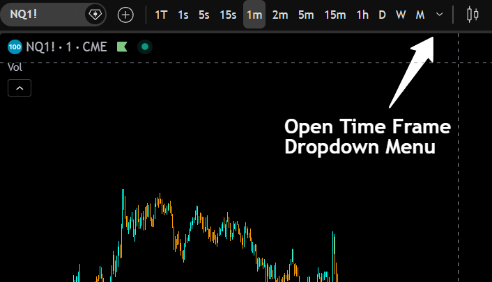 where to open the time frame dropdown menu