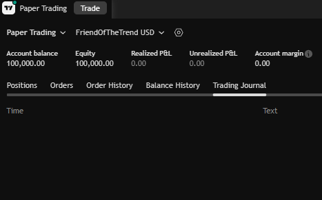 review your trade data by clicking the trading journal tab from your paper trading account dashboard